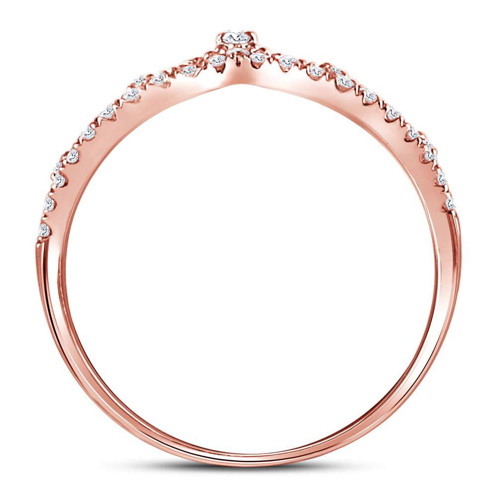 10K Yellow Or White Or Rose Gold Womens Round Diamond Crown Tiara Fashion Band Ring , Womens Size: 5-10