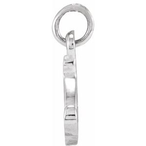 14K White Gold Polished Petite Initial Pendant