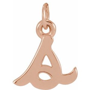 14K Rose Gold Polished Petite Initial Pendant