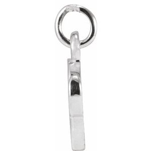 14K White Gold Polished Petite Initial Pendant