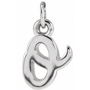 14K White Gold Polished Petite Initial Pendant