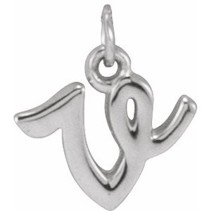 Sterling Silver Polished Petite Initial Pendant