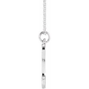 14K White Gold 16 In Polished Petite Initial Necklace