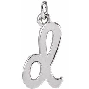 14K White Gold Polished Petite Initial Pendant