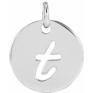 14K Yellow Gold Or Sterling Silver 9.94 X 9.95 Mm Polished Script Initial Pendant