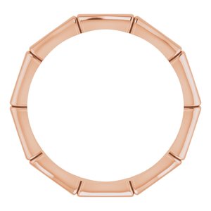 14K Rose Gold 2.8 Mm Polished Bambo Band Size 5