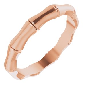 14K Rose Gold 2.8 Mm Polished Bambo Band Size 5