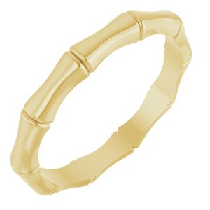 14K Yellow Gold 2.8 Mm Polished Bambo Band Size 7