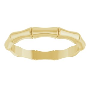 14K Yellow Gold 2.8 Mm Polished Bambo Band Size 7