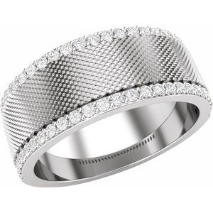 14K White Gold Lab-Grown Diamond Round 1.3 Mm Lab-Grown Diamond Polished 1/2 Ctw Lab-Grown Diamond Band Size 10