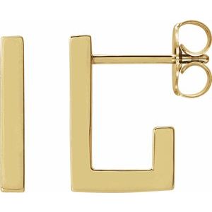 14K Yellow Gold 12 X 8 Mm 1.9 Mm Pair Friction Backs Polished Geometric Hoop Earring