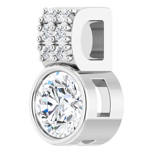 14K White Gold Round 5Mm G-H Si1-Si2 3/8 Ctw Lab-Grown Diamond Pendant