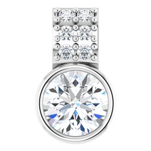 14K White Gold Round 5Mm G-H Si1-Si2 3/8 Ctw Lab-Grown Diamond Pendant