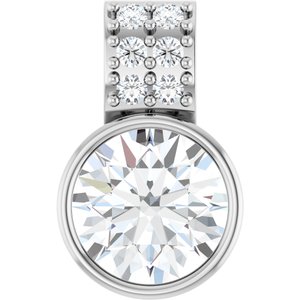14K White Gold Round 6Mm G-H Si1-Si2 3/4 Ctw Lab-Grown Diamond Pendant