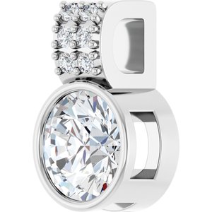 14K White Gold Round 6Mm G-H Si1-Si2 3/4 Ctw Lab-Grown Diamond Pendant