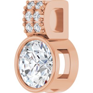 14K Rose Gold Round 6Mm G-H Si1-Si2 3/4 Ctw Lab-Grown Diamond Pendant