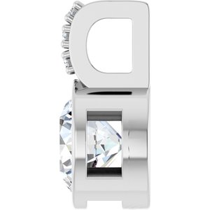 14K White Gold Round 6Mm G-H Si1-Si2 3/4 Ctw Lab-Grown Diamond Pendant