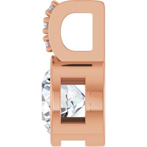 14K Rose Gold Round 6Mm G-H Si1-Si2 3/4 Ctw Lab-Grown Diamond Pendant