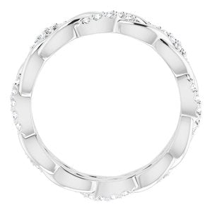 14K White Gold Round 1 Mm G-H Si2-Si3 1/6 Ctw Natural Diamond Band Size 5