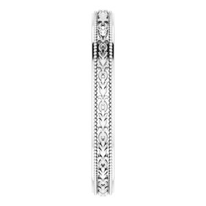 14K Yellow Or White Or Rose Gold Milgrain Floral Flat Band