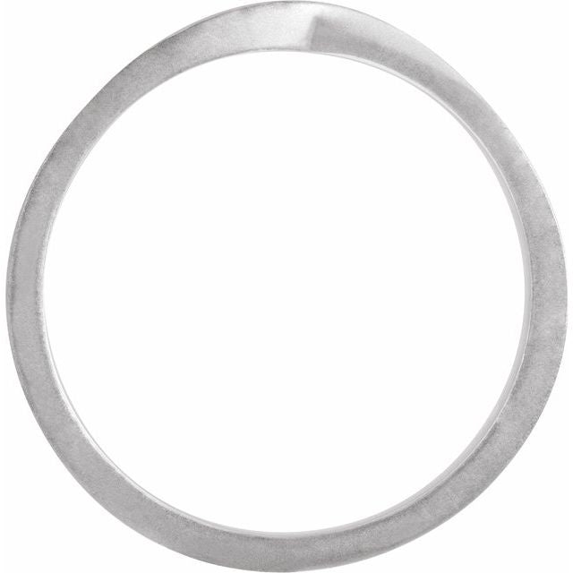 14K White Gold Bead Blast/Polished 5 Mm Polished Twisted Stackable Ring, Size 7