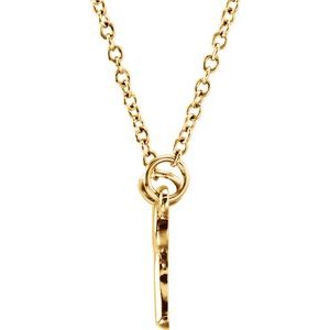 14K Yellow Gold 12.2 X 9.4 Mm 16-18 In Polished Tiny Posh Knotted Bow Necklace