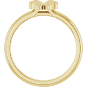 14K Yellow Gold Polished Four-Leaf Clover Stackable Ring Size 7