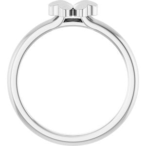 Sterling Silver Polished Four-Leaf Clover Stackable Ring Size 7