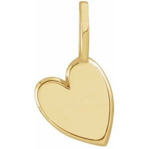 14K Yellow Gold 19.2 X 10.6 Mm Polished Engravable Sideways Heart Pendant