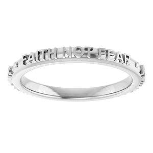 Sterling Silver Faith Not Fear Ring Size 6
