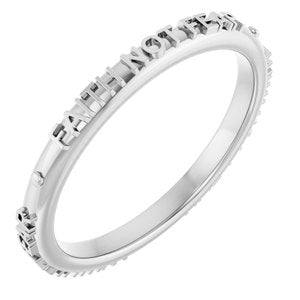 Sterling Silver Faith Not Fear Ring Size 8