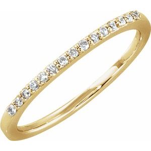 14K Yellow Gold Round 1.2 Mm 1/8 Ctw Natural Diamond Anniversary Band Size 5