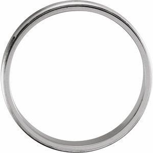 14K White Gold 6 Mm Polished Grooved Band Size 6.5