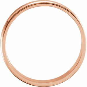 14K Yellow Or Rose Gold 6 mm Grooved Lightweight Comfort-Fit Flat Band