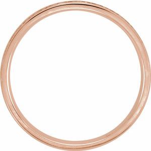 10K Yellow Or White Or Rose Gold Milgrain Edge Comfort-Fit Flat Band