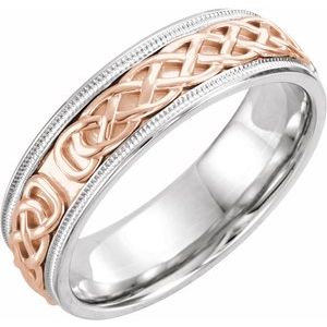 14K Yellow Or White Or Rose Gold Milgrain Celtic-Inspired Band