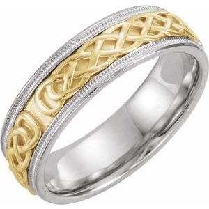 14K Yellow Or White Or Rose Gold Milgrain Celtic-Inspired Band