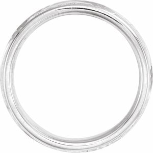 14K White Gold Comfort-Fit Design Band Size 5.5