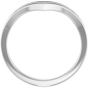 14K White Gold Natural Diamond Round 1.2 Mm Natural Diamond Polished 1/6 Ctw Natural Diamond Double Row Contour Band Size 7