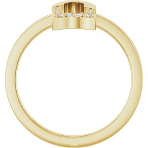 14K Yellow Gold Natural Diamond Round 1.2 Mm Polished 1/10 Ctw Natural Diamond Paperclip-Style Ring Size 7