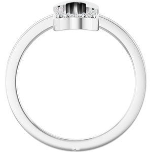 14K White Gold Natural Diamond Round 1.2 Mm Polished 1/10 Ctw Natural Diamond Paperclip-Style Ring Size 7