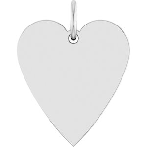 Sterling Silver 15.6 X 12 Mm Polished Engravable Heart Pendant