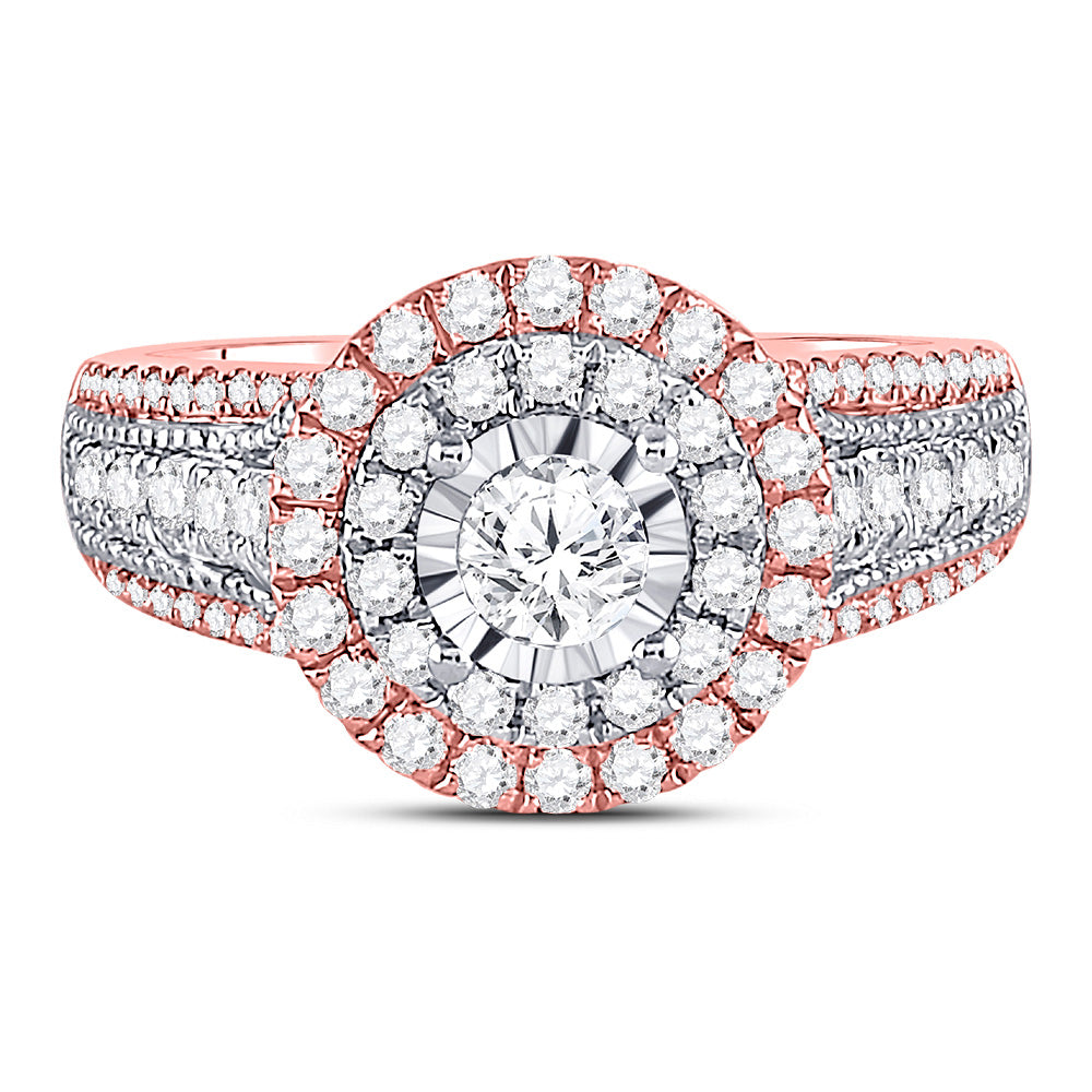14K Rose Gold Round Diamond Solitaire Bridal Wedding Engagement Ring 1-1/4 Cttw, Womens Size: 5-10