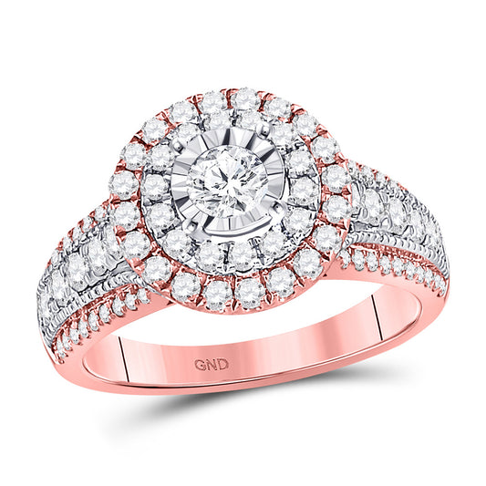 14K Rose Gold Round Diamond Solitaire Bridal Wedding Engagement Ring 1-1/4 Cttw, Womens Size: 5-10