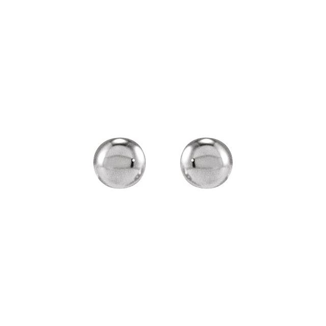 Sterling Silver 1.6 X 1.6 Mm Pair Threaded Back Polished Youth Bead Earrings