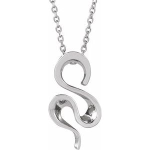 Sterling Silver 17.1 X 9.7 Mm 16-18 In Polished Freeform Necklace