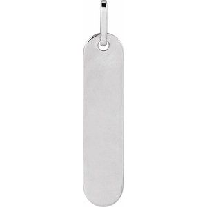 Sterling Silver 39 X 8 Mm Polished Engravable Bar Pendant