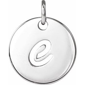 14K Yellow Or White Gold Or Sterling Silver 9.97 X 9.97 Mm Polished Script Initial Pendant