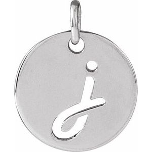 14K Yellow Gold Or Sterling Silver 12.52 X 10 Mm Polished Script Initial Pendant
