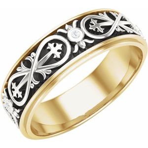 14K Yellow Or White Or Rose Gold Fancy Band